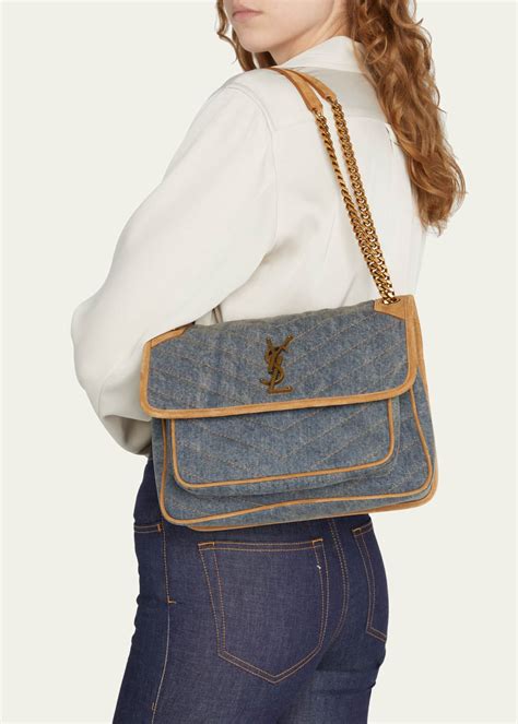 saint laurent niki bags denim